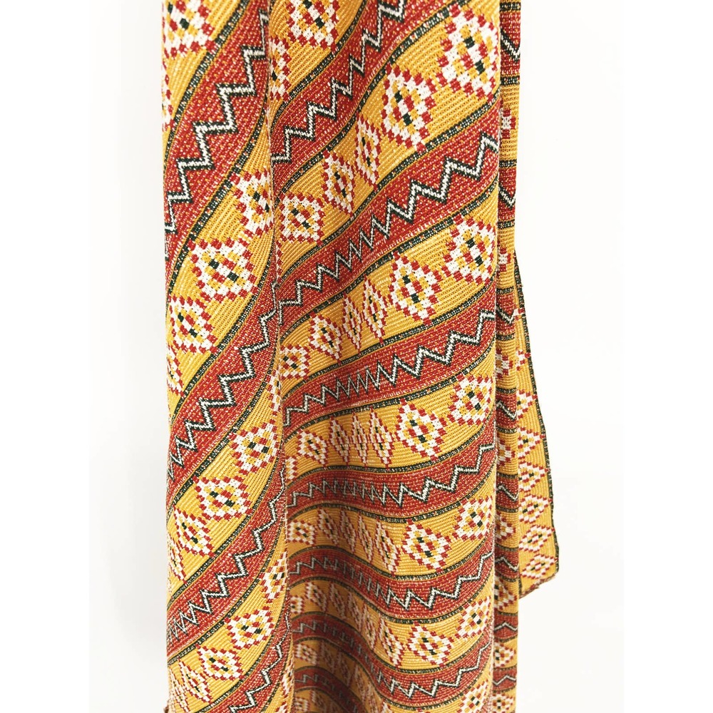 Vintage 60s 70s Striped Multicolor Knit Polyester Fabric Size 64" x 37"